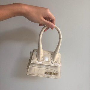 Jacquemus LE CHIQUITO in White Croc Embossed